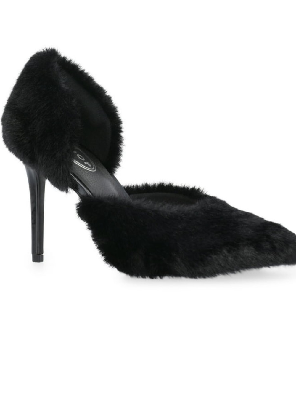 BRAND NEW SCOOP Black Faux-Fur Stiletto Heels for Women Size 7